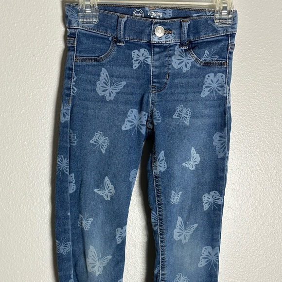 Wonder Nation Girls Blue Denim Jegging Jeans Butterfly Print size M(7-8) - Picture 4 of 7